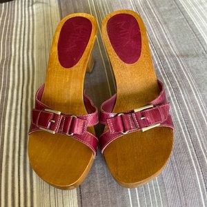 Mia Sandals - Wooden/Pink straps - Size 7